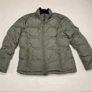 Eddie Bauer Green Goose Down Quilted Puffer Jacket Women’s Medium